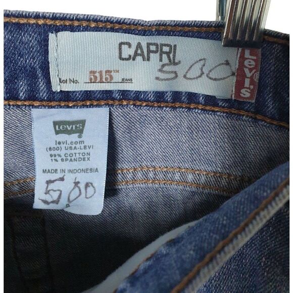 Levi 515 Capri Denim Jeans Sz 8 Mid Rise Cropped Jeans Rolled or Unrolled - Picture 7 of 7